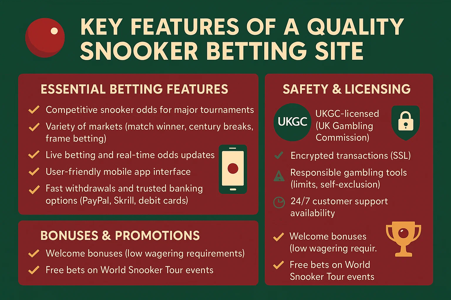 Key Features of a Quality Snooker Betting Site